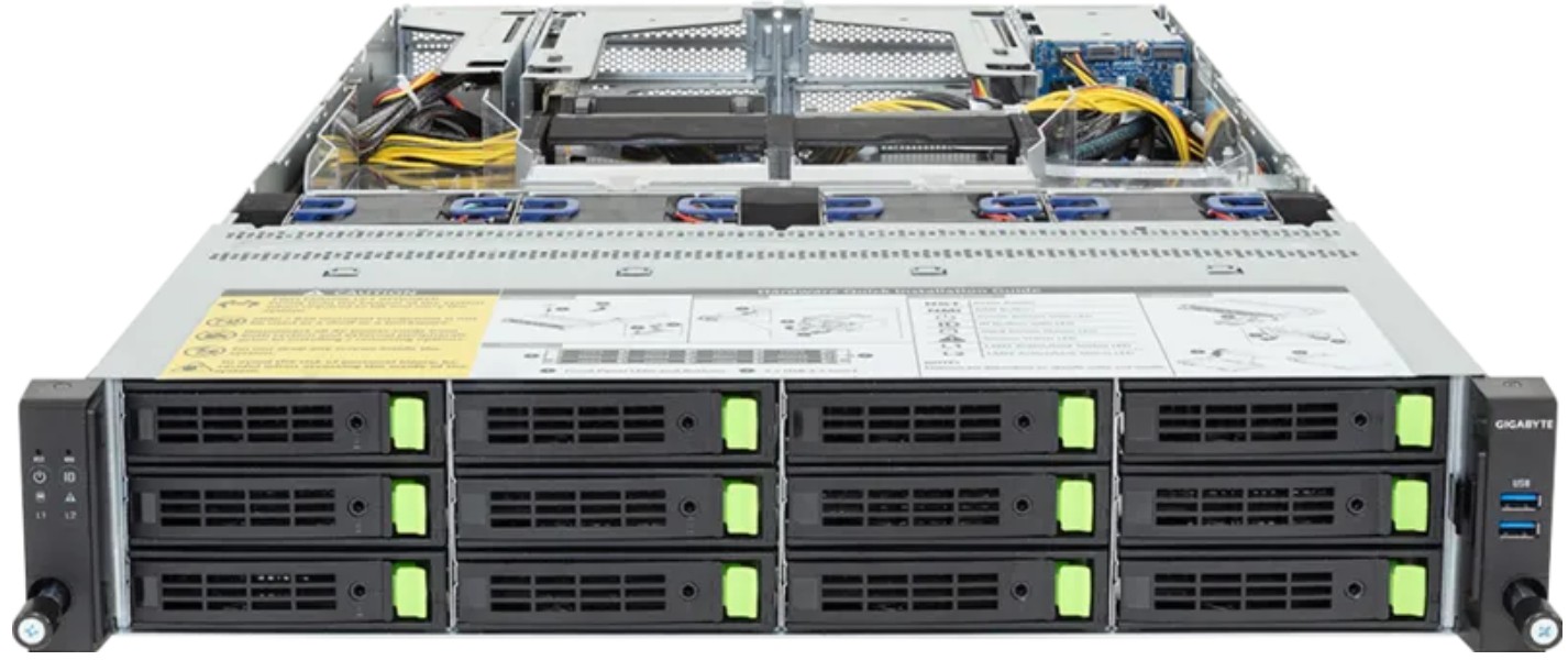 Gigabyte R284-A93 Rack Server - Intel® Xeon® 6 - 2U DP 2 x PCIe Gen5 GPUs - 2