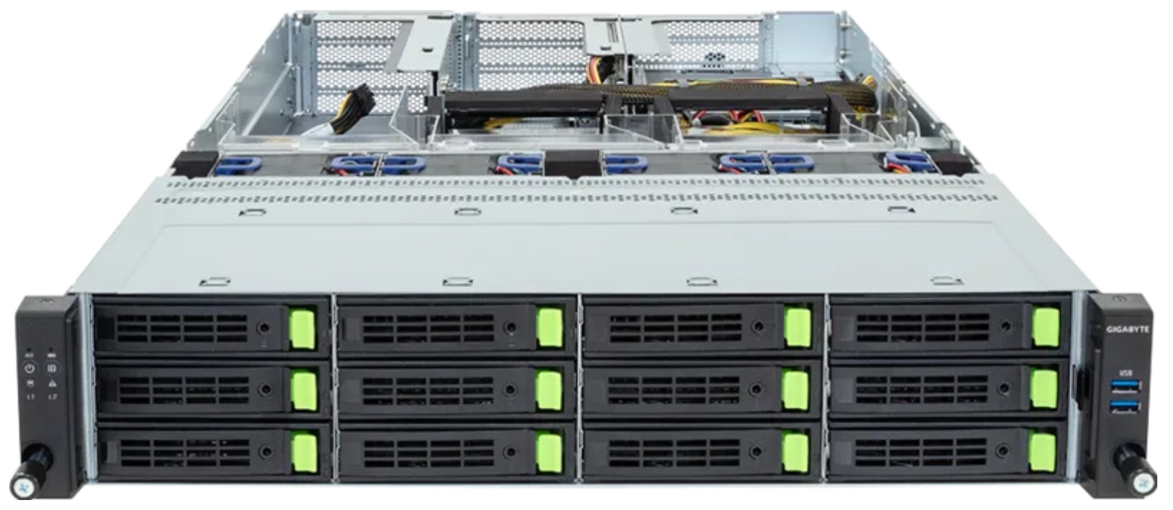 Gigabyte R284-SF0 Rack Server - Intel® Xeon® 6 - 2U DP - 4 x PCIe Gen5 GPUs - 3