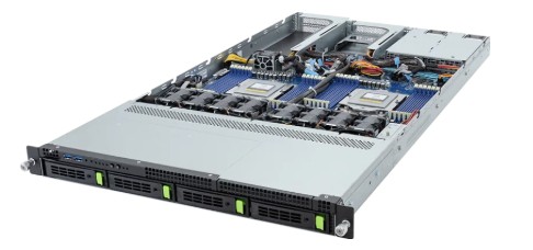 Gigabyte R183-ZF0-AAJ1 Rack Server - AMD EPYC™ 9005/9004 - 1U DP 1 x PCIe Gen5 GPU 4 x Drive Bays - 2