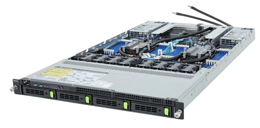 Gigabyte R183-Z90-LAD1 Rack Server - AMD EPYC™ 9005/9004 - 1U DP 4-Bay Gen4 NVMe/SATA/SAS DLC - 2