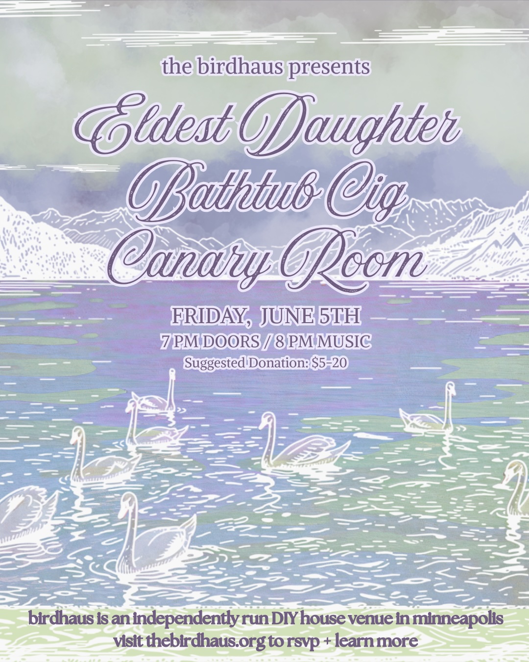 ELDEST DAUGHTER / BATHTUB CIG / CANARY ROOM flyer
