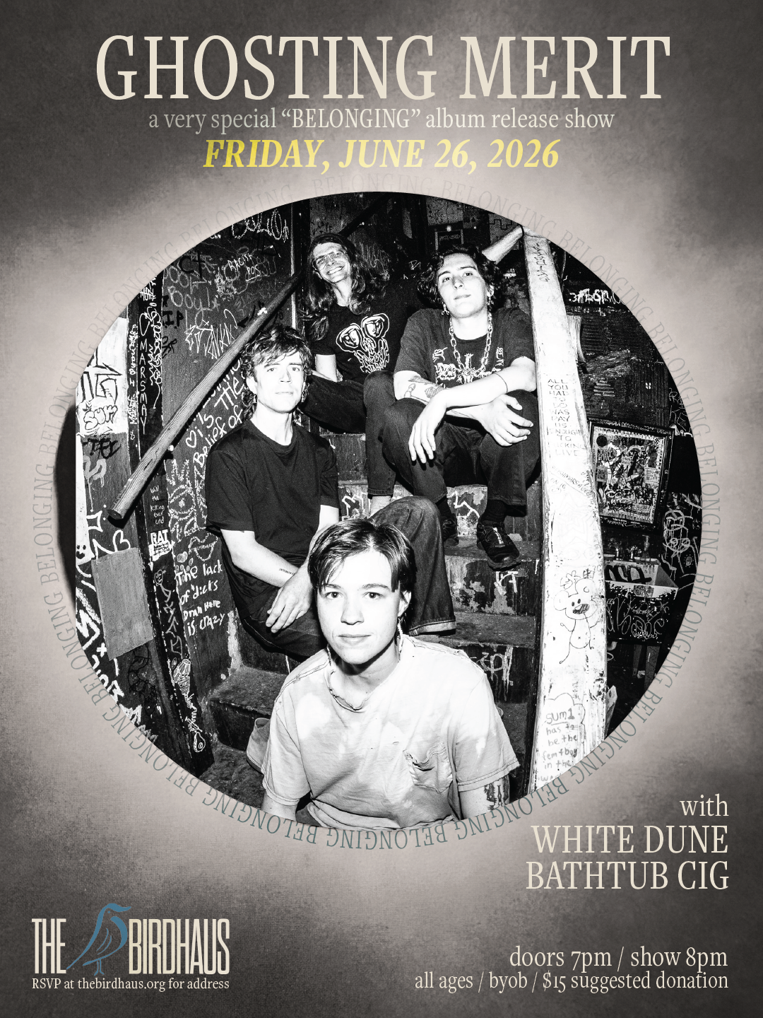 GHOSTING MERIT ALBUM RELEASE SHOW flyer