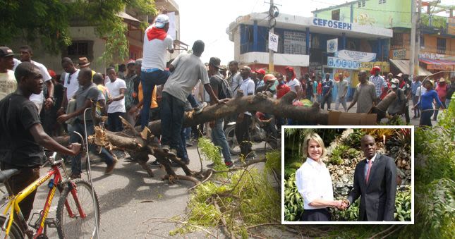 Image result for haitians protest visit of kelly craft