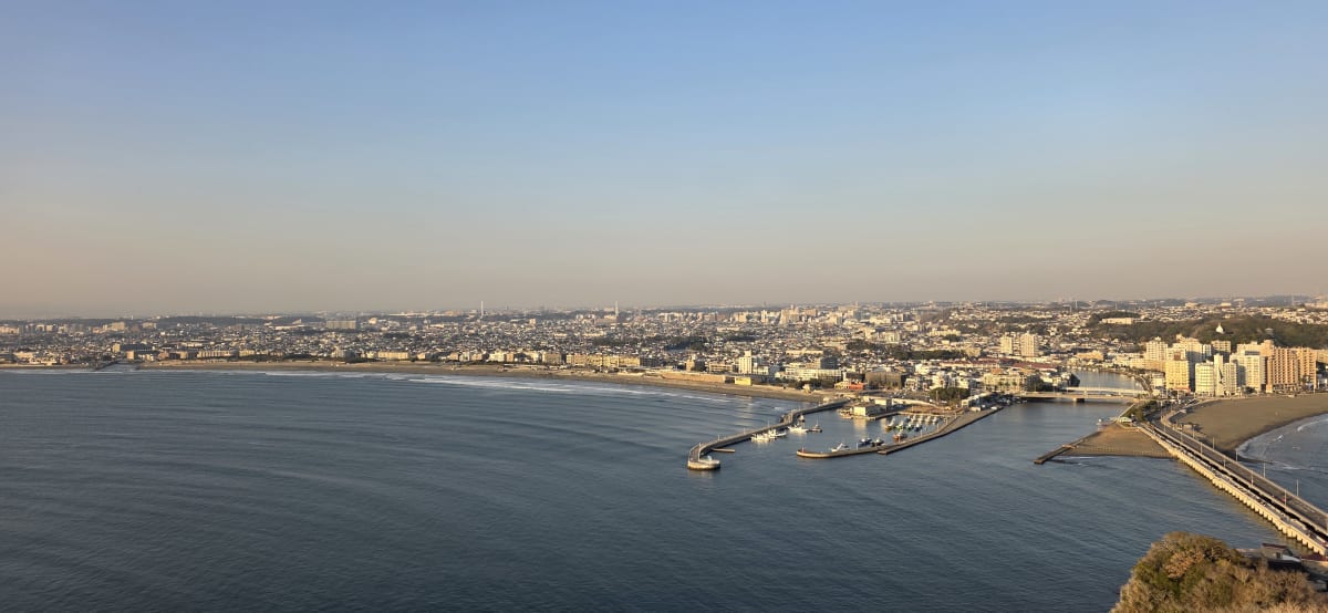 The Enoshima Sea Candle observation tower above the garden
