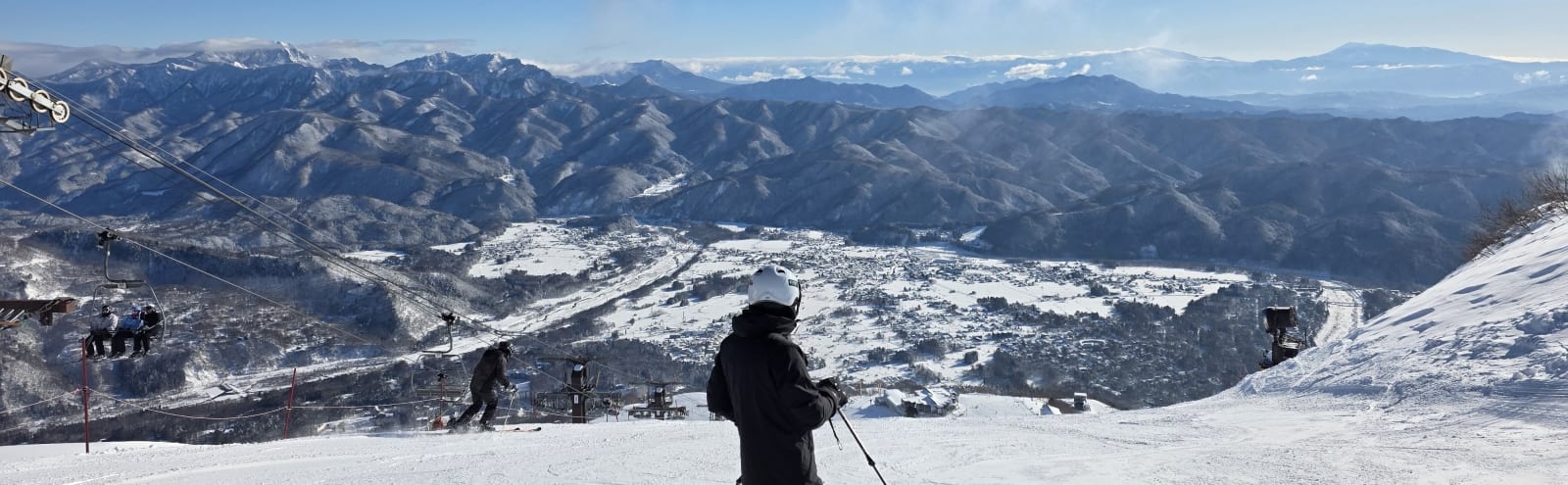 Fresh snow on a ski slope in Japan