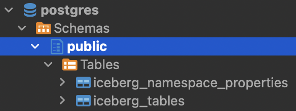 Postgres Iceberg Catalog Contents