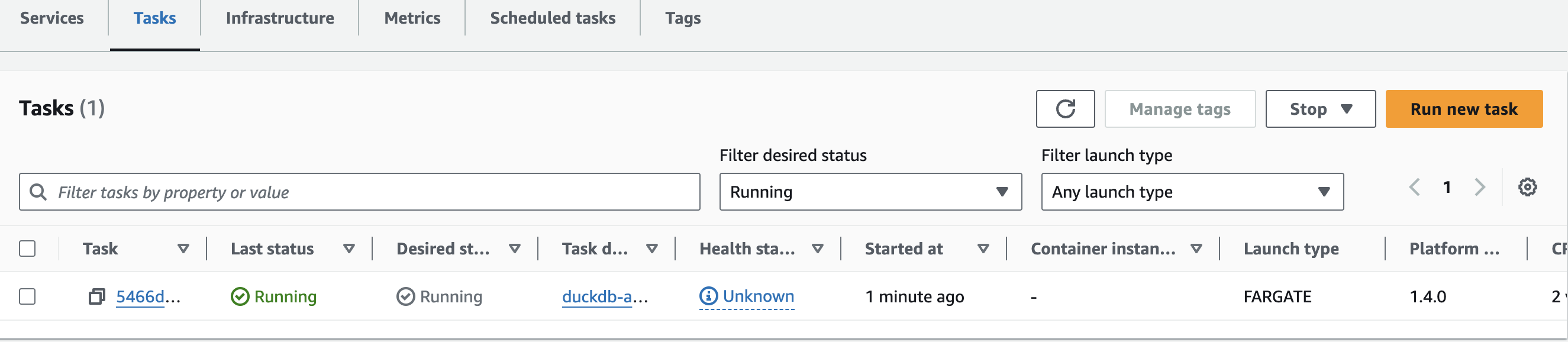 ECR Task Deploy Status