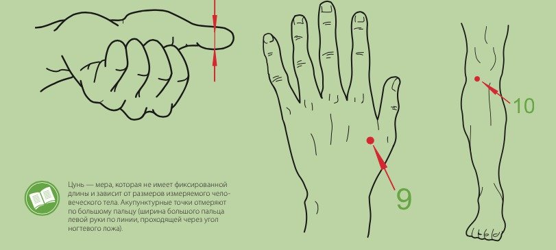Точки на руке от головной боли картинки