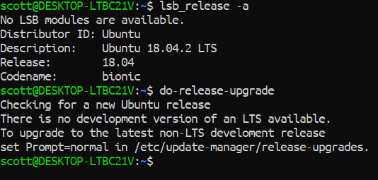 no lts upgrade