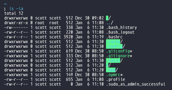 bash files wrong permissions