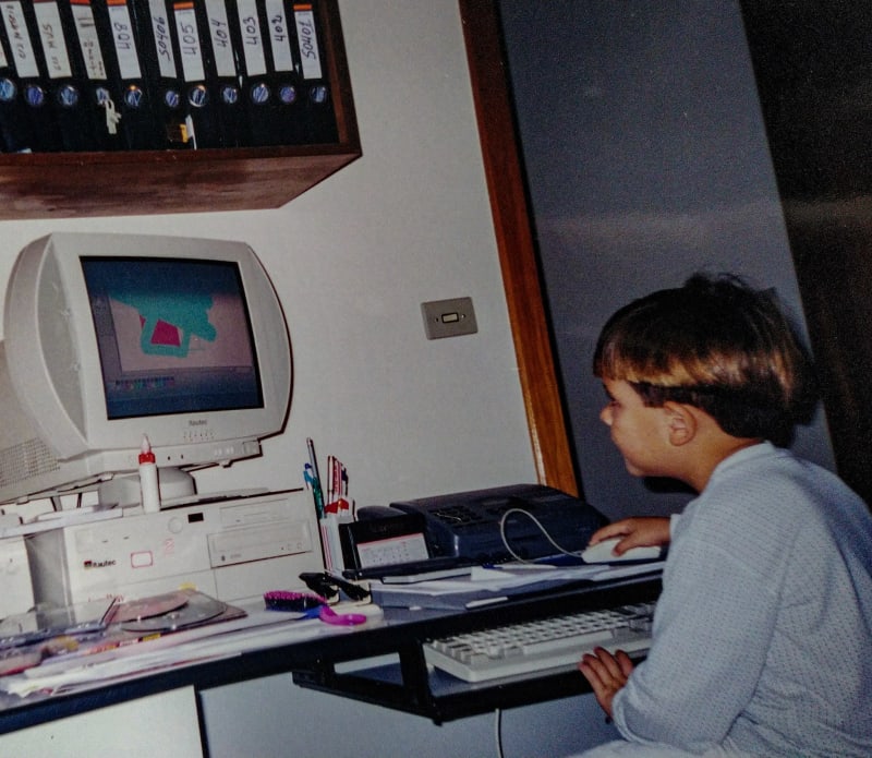 myself at the computer