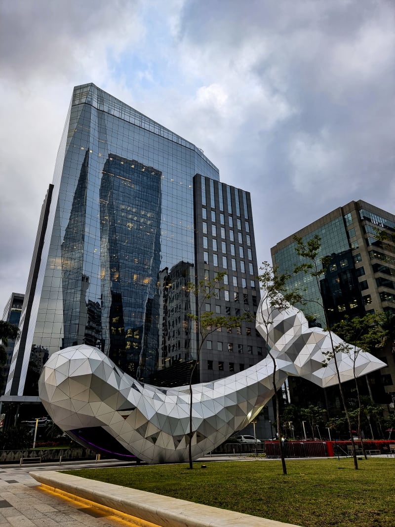 whale mural on Faria Lima avenue