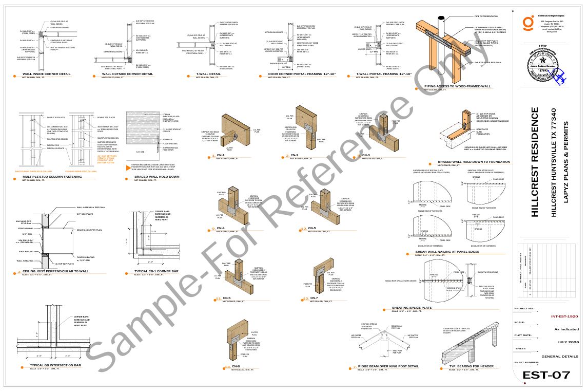 Connection and framing details