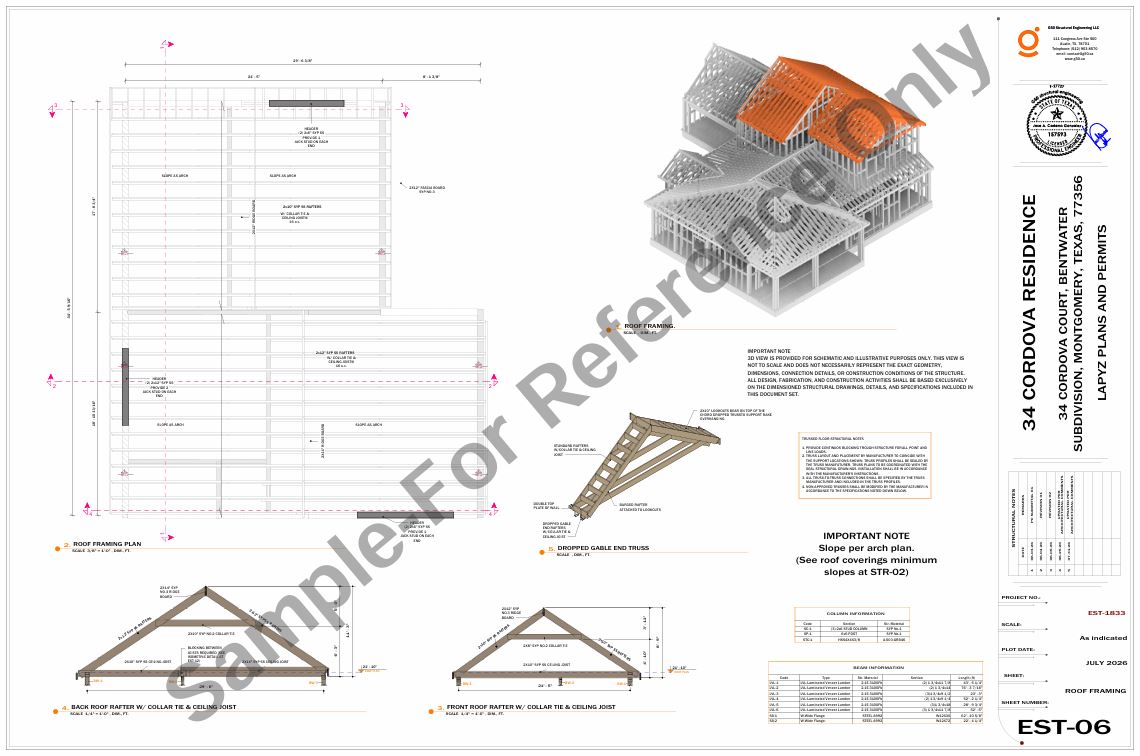 Roof framing + 3D system visualization
