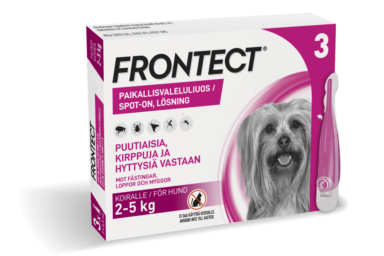 FRONTECT® 3 x 0,5 ml paikallisvaleluliuos 2-5 kg