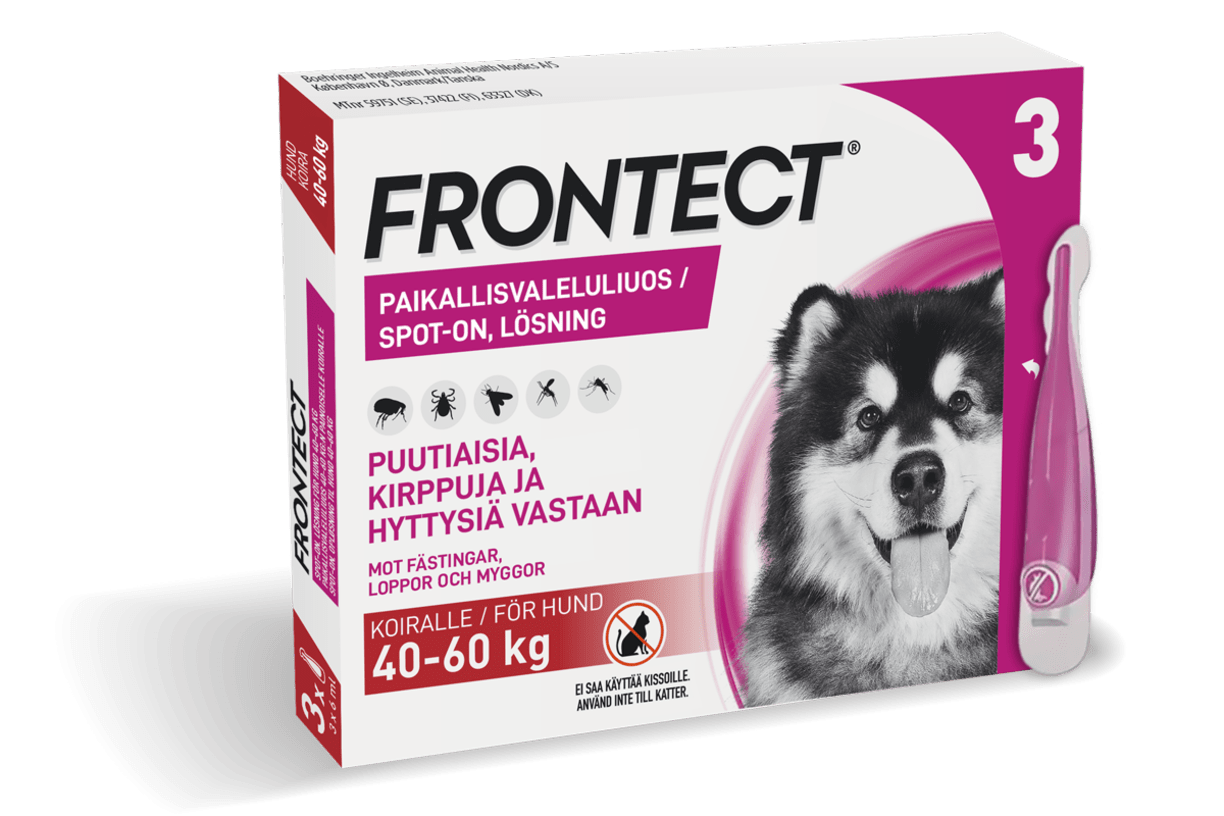 FRONTECT® 3 x 6 ml paikallisvaleluliuos 40-60 kg