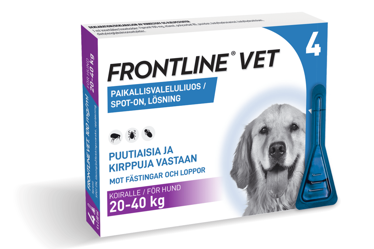 Frontline® Vet 100 mg/ml paikallisvaleluliuos 4 x 2,68 ml