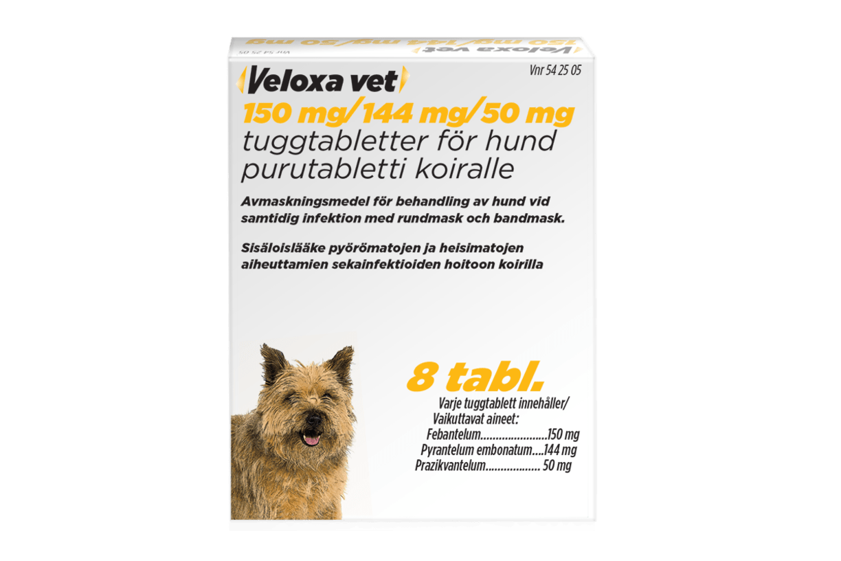 Veloxa vet 150 mg/144 mg/50 mg 8 tablettia