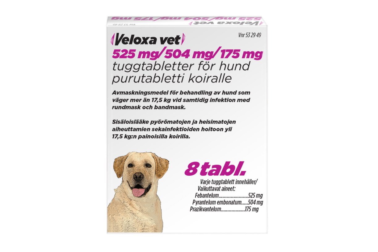 Veloxa vet 525 mg/504 mg/175 mg 8 tablettia