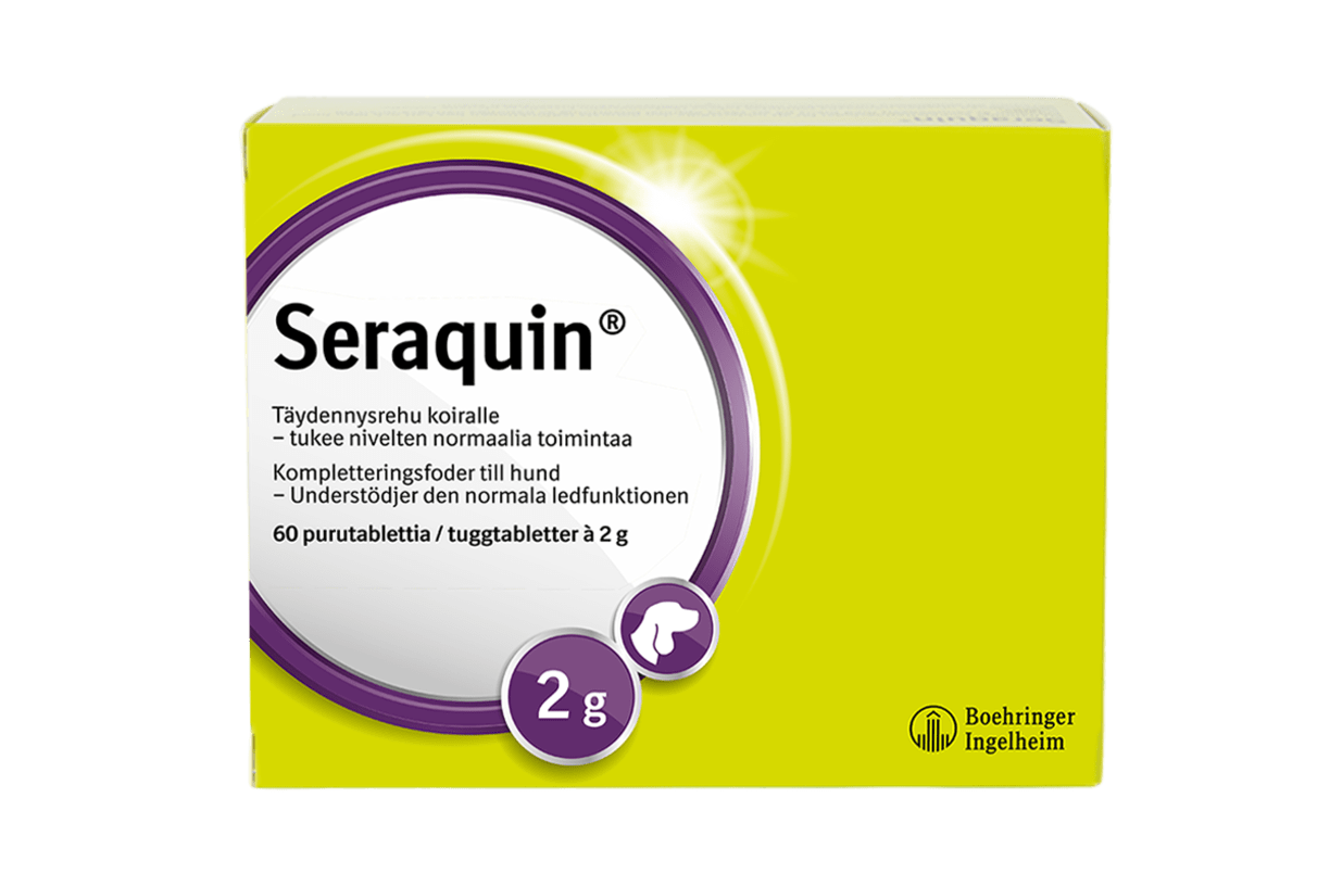 Seraquin® 2 g tabletti koiralle, täydennysrehu