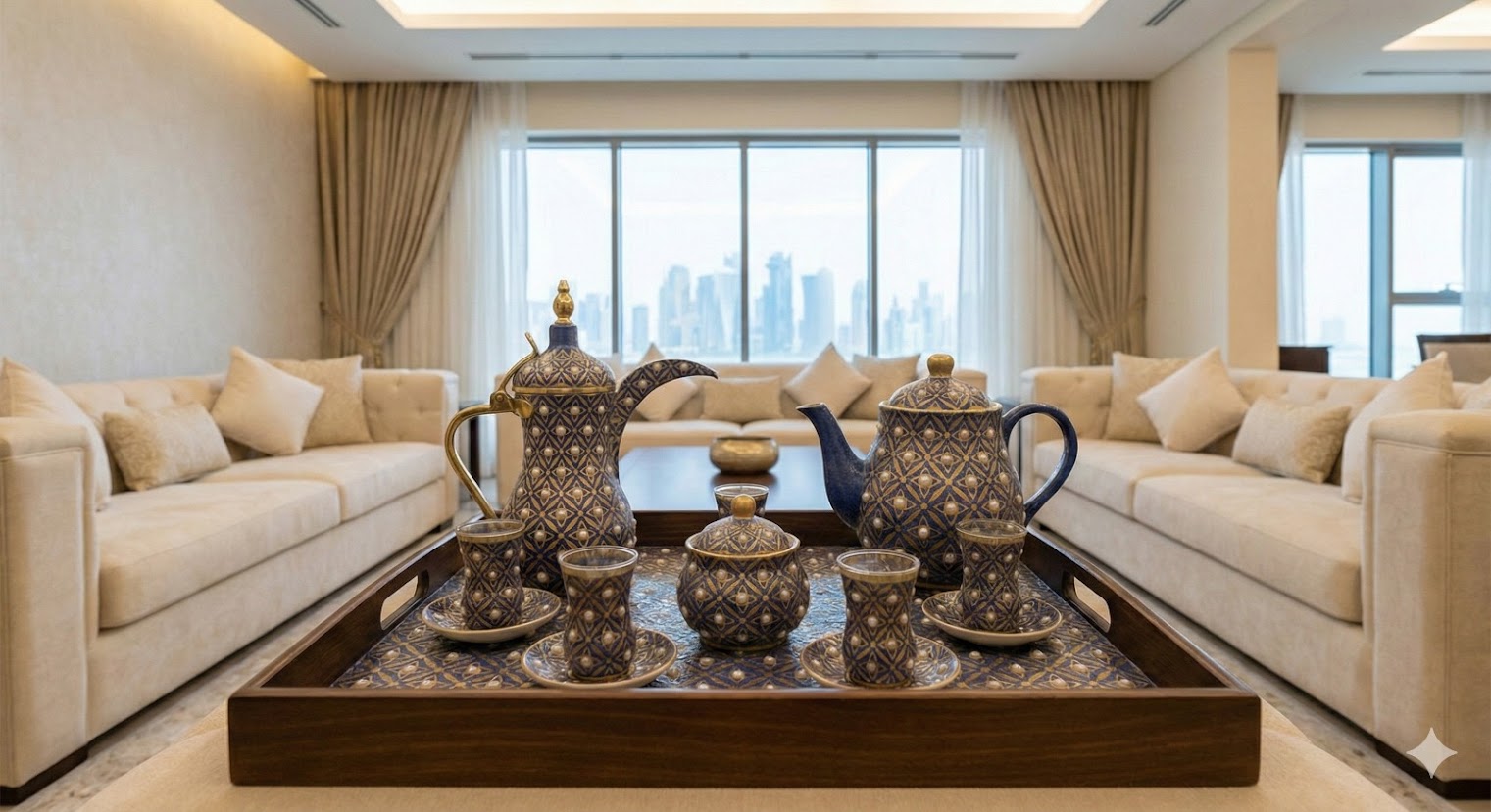 Royal Mosaic Majlis Set — handmade decoupage in Qatar