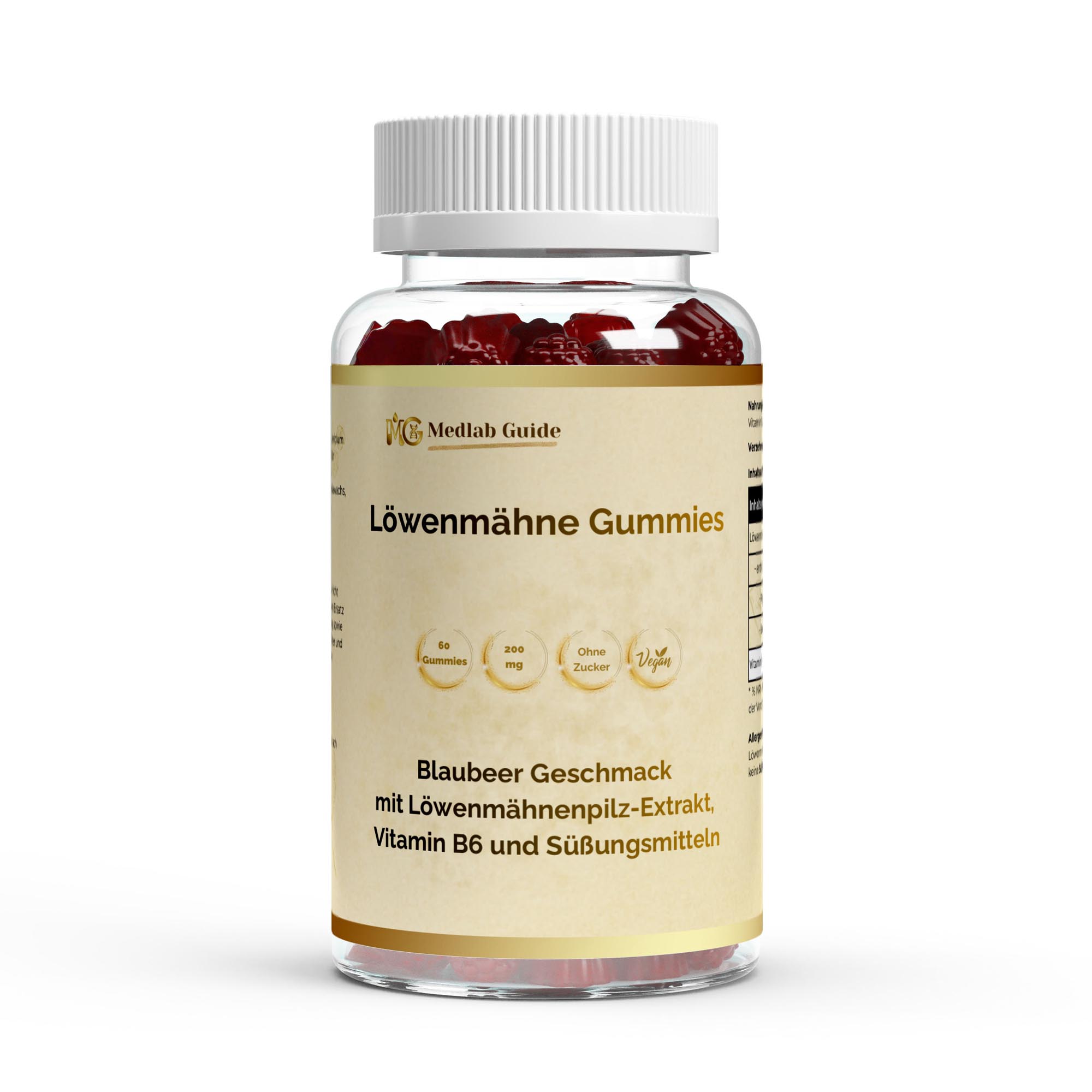 Löwenmähne + Vitamin B6 Gummies - 60 Stk.