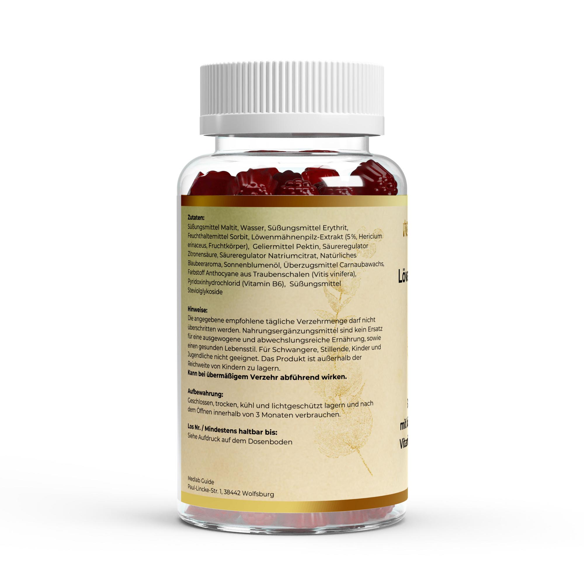 Löwenmähne + Vitamin B6 Gummies - 60 Stk.