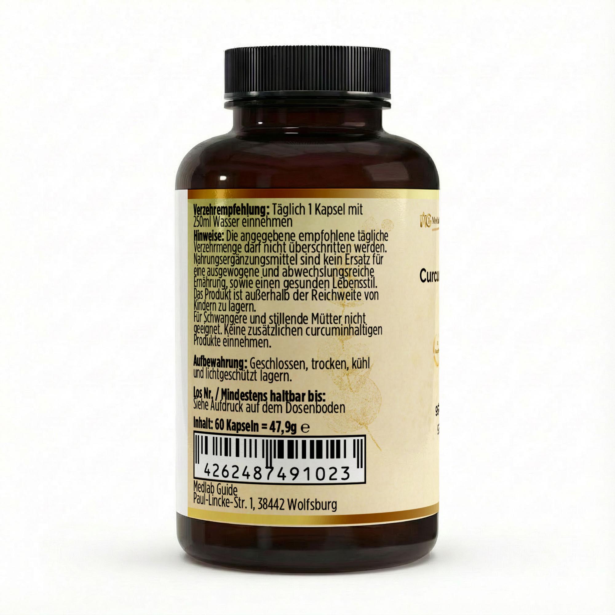 Curcuma (95% Curcumin) + Piperin - 60 vegane Kapseln