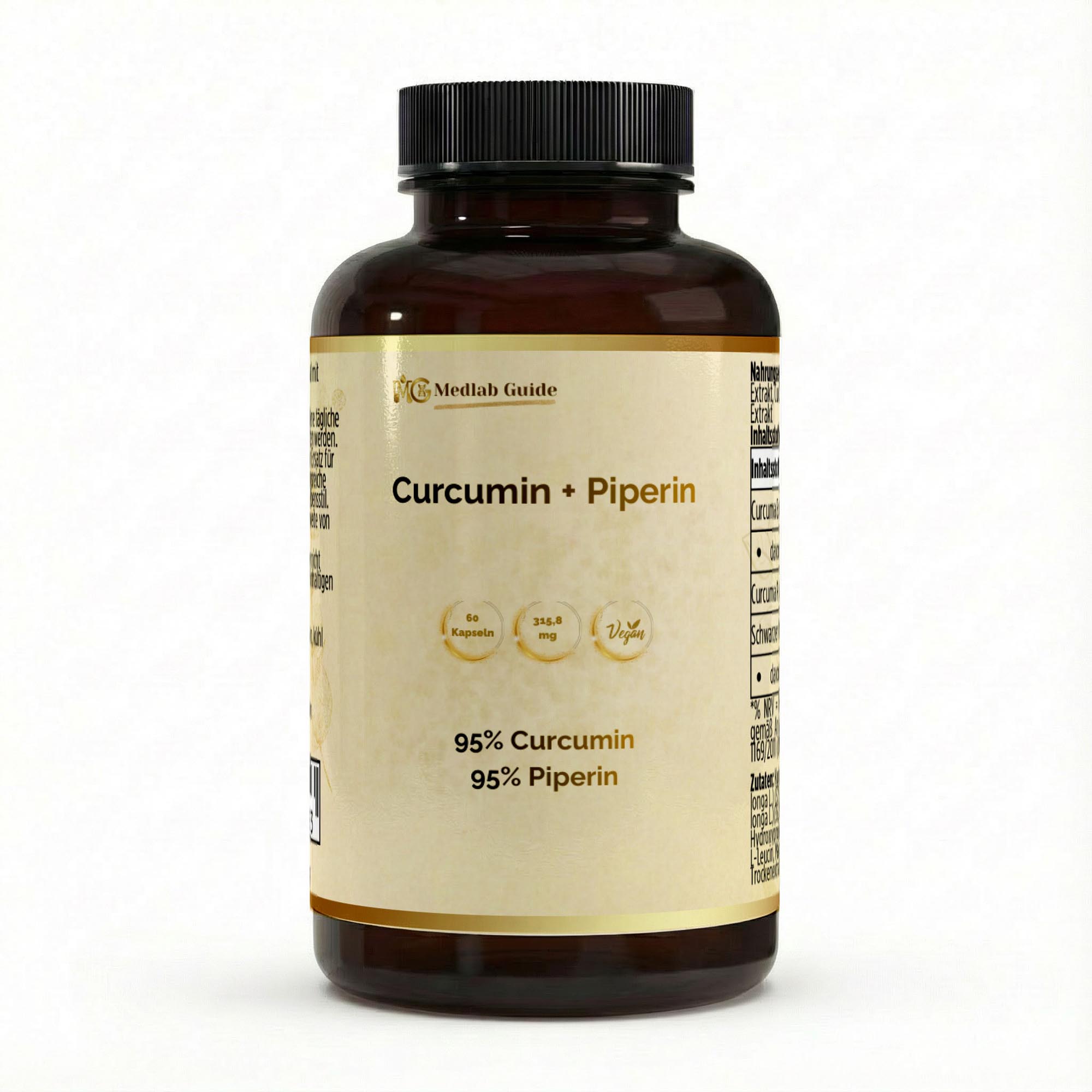 Curcuma (95% Curcumin) + Piperin - 60 vegane Kapseln