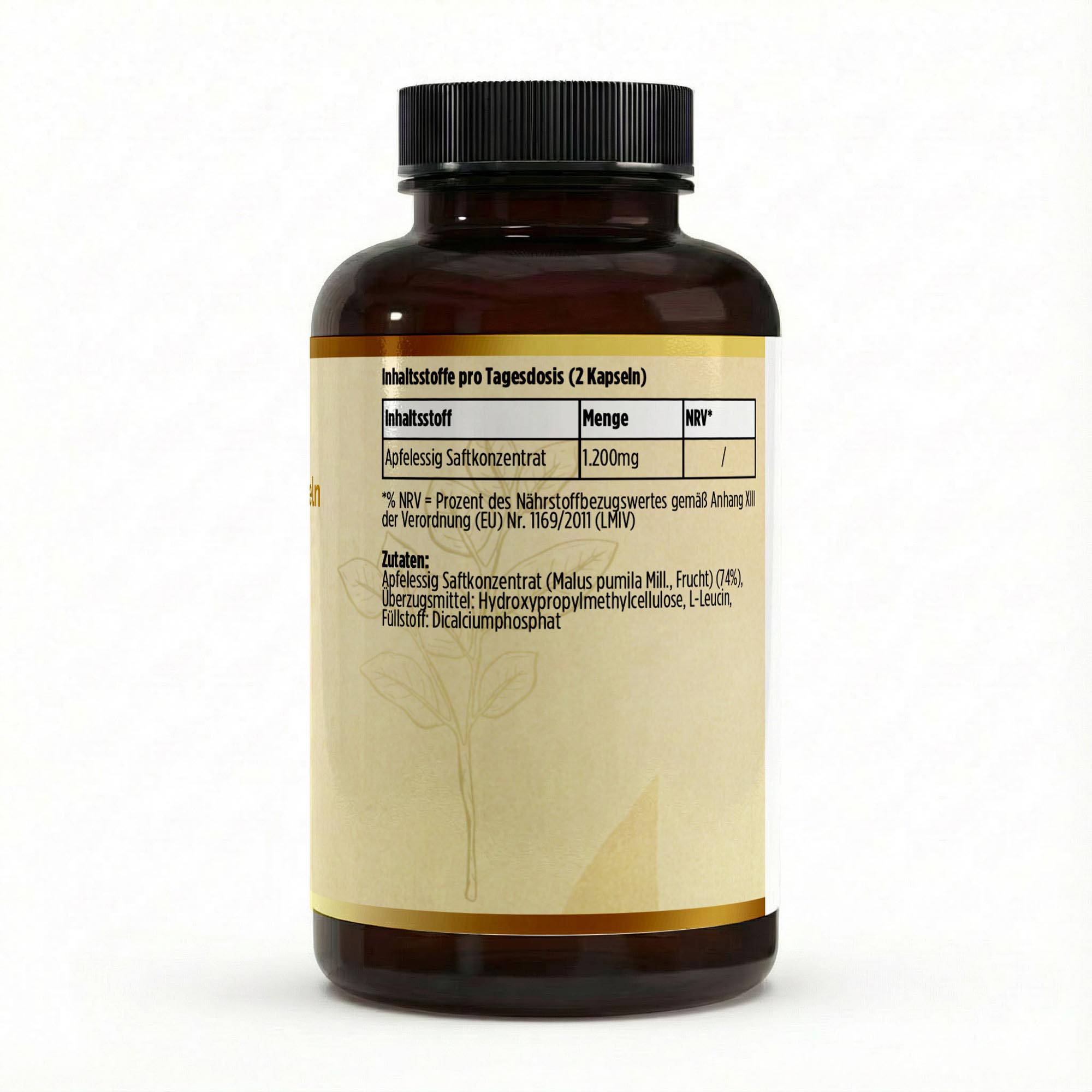 Apfelessig Extrakt Kapseln (600mg je Kapsel) - 120 vegane Kapseln