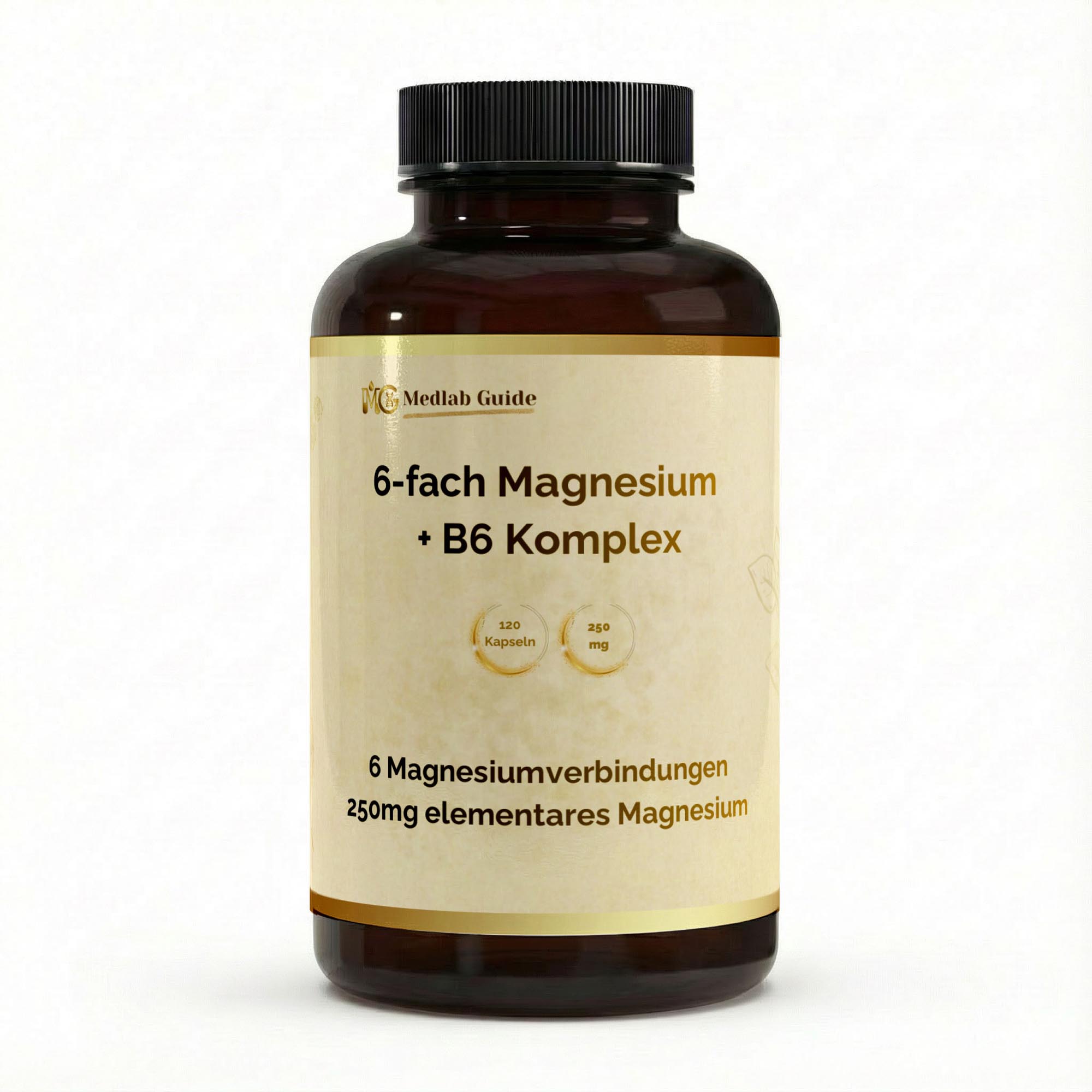 Magnesium 6x Komplex + B6 - 120 vegane Kapseln