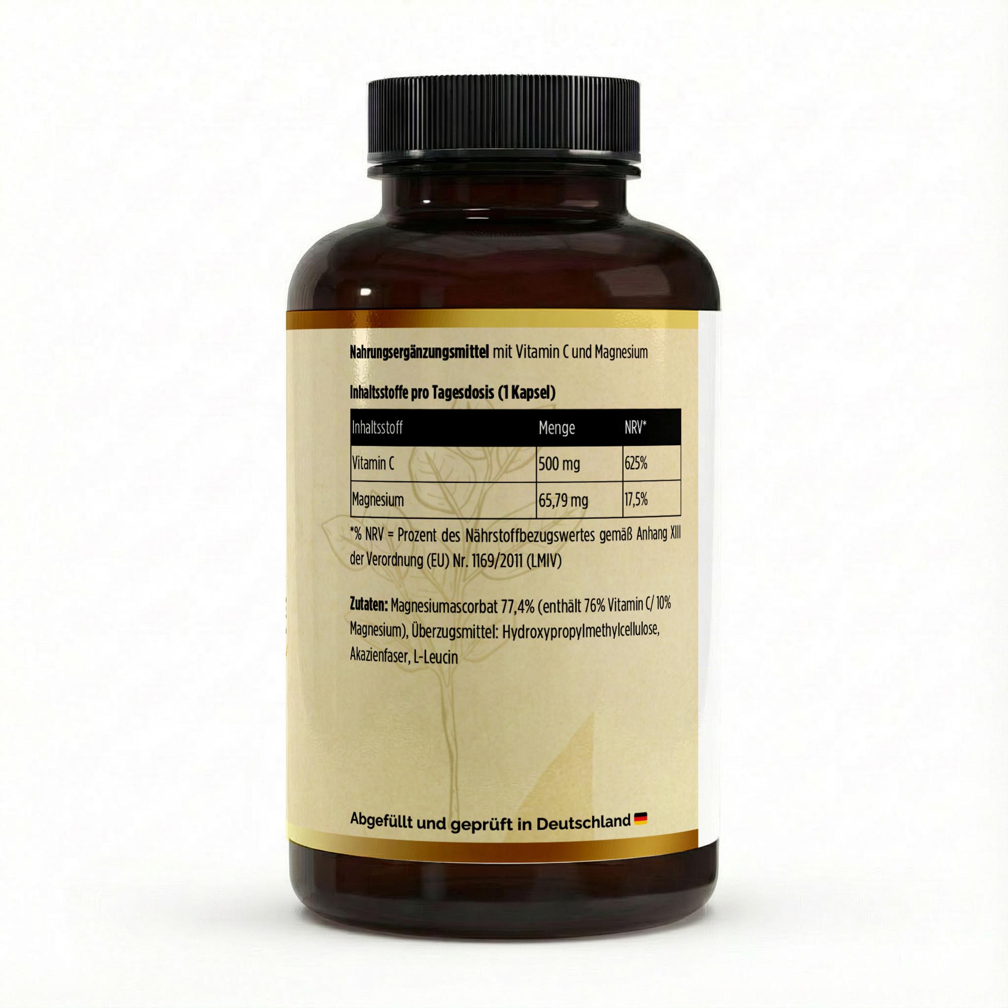 Gepuffertes Vitamin C 500mg + Magnesium - 240 Kapseln