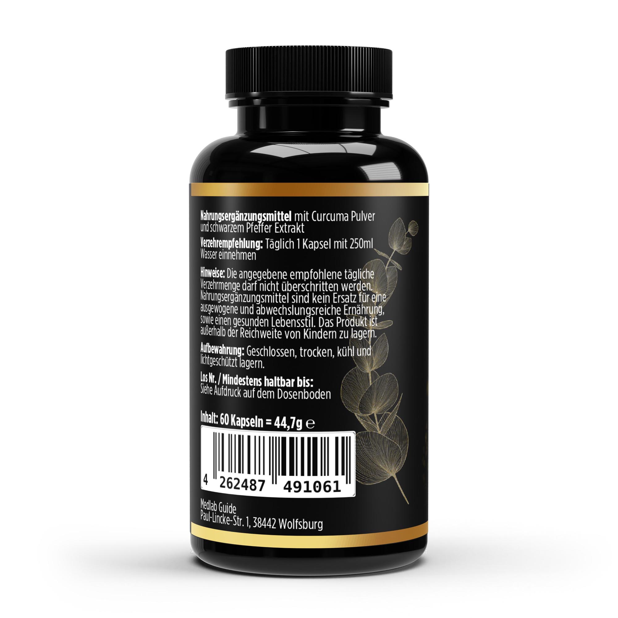 Curcuma + Piperin - 60 Kapseln