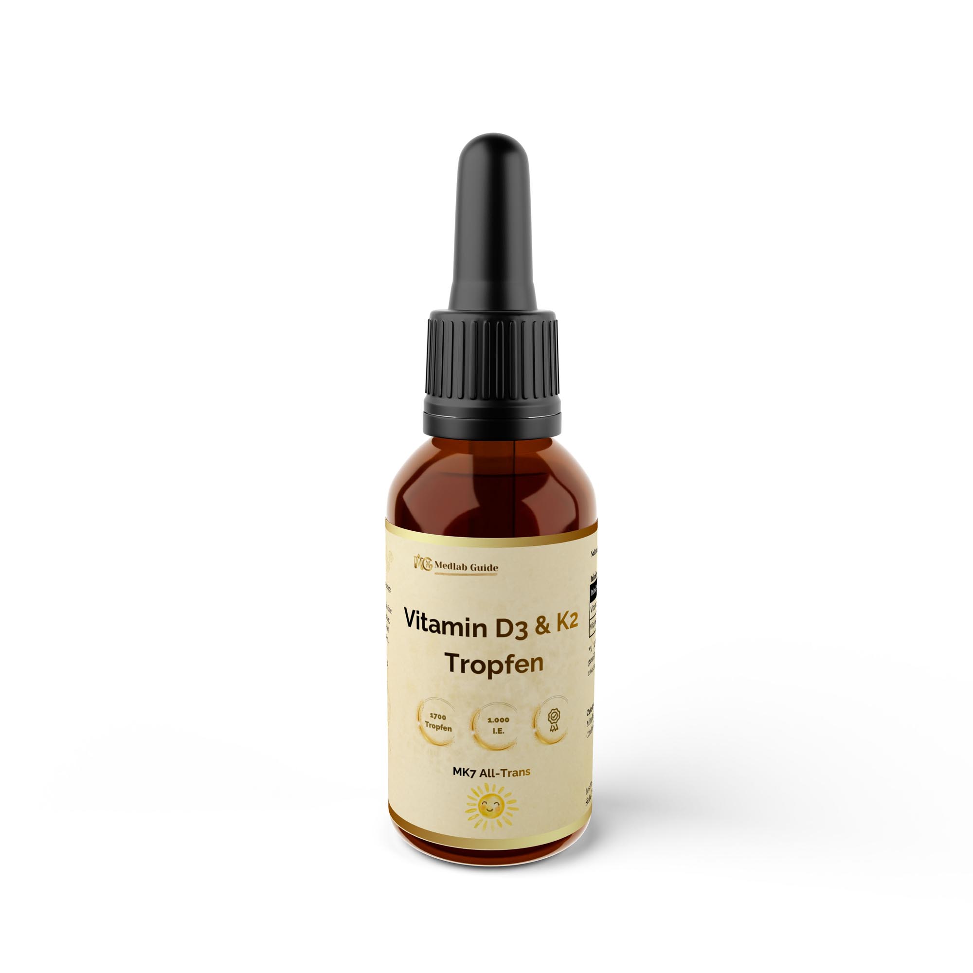 Vitamin D3 + K2 - 1.700 Tropfen (1.000 I.E.) - 50ml