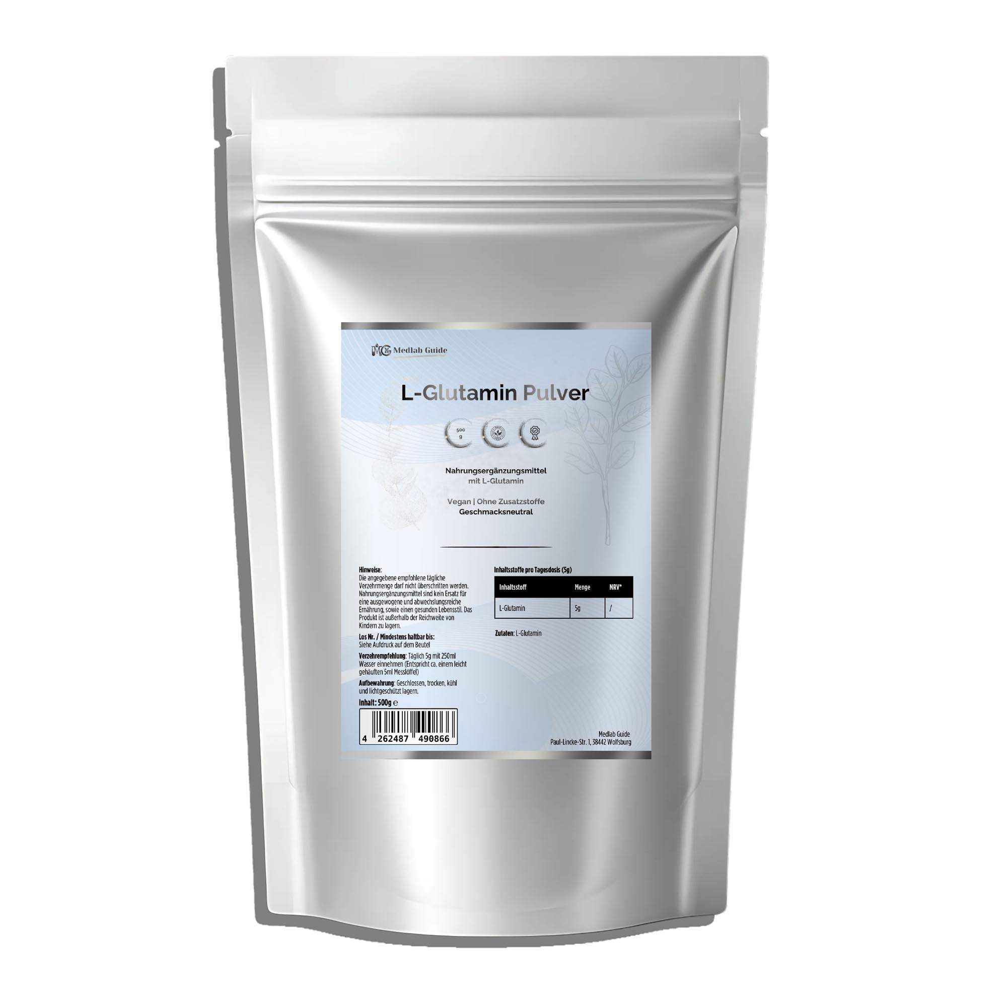 L-Glutamin Pulver Doypack - 500g
