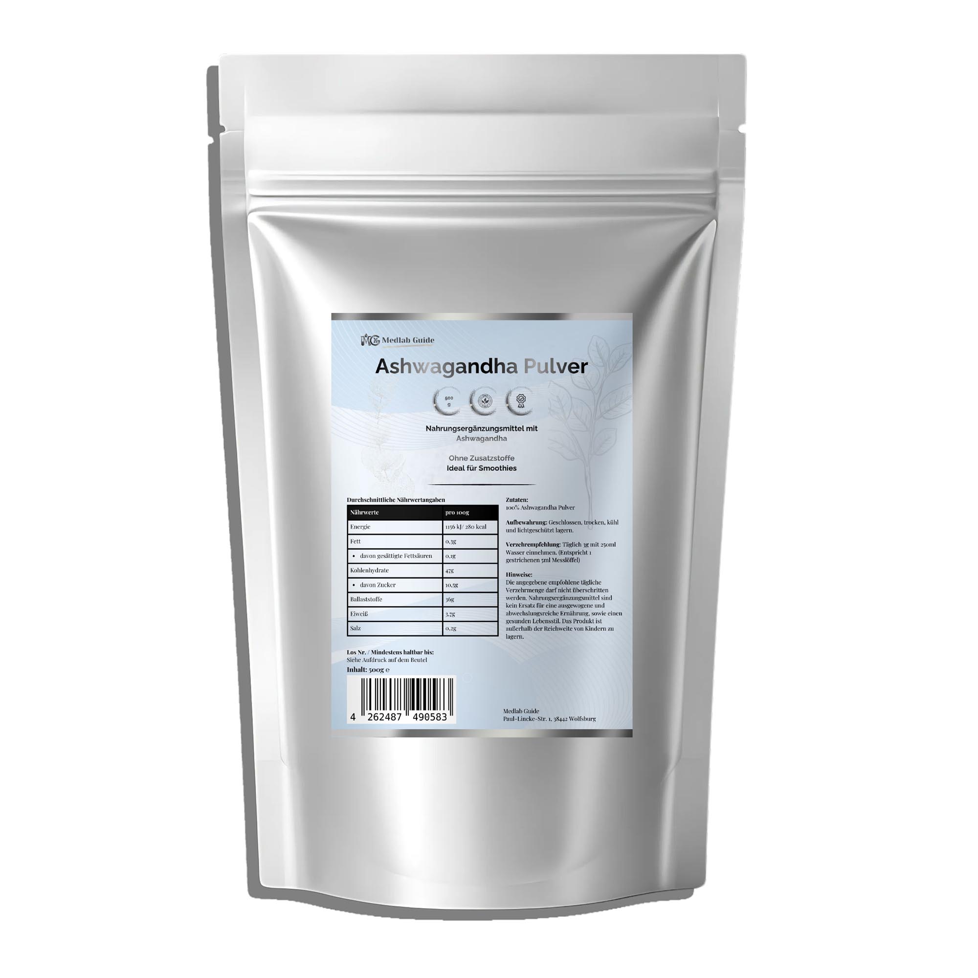 Ashwagandha Pulver - 500g Doypack – Bild 2