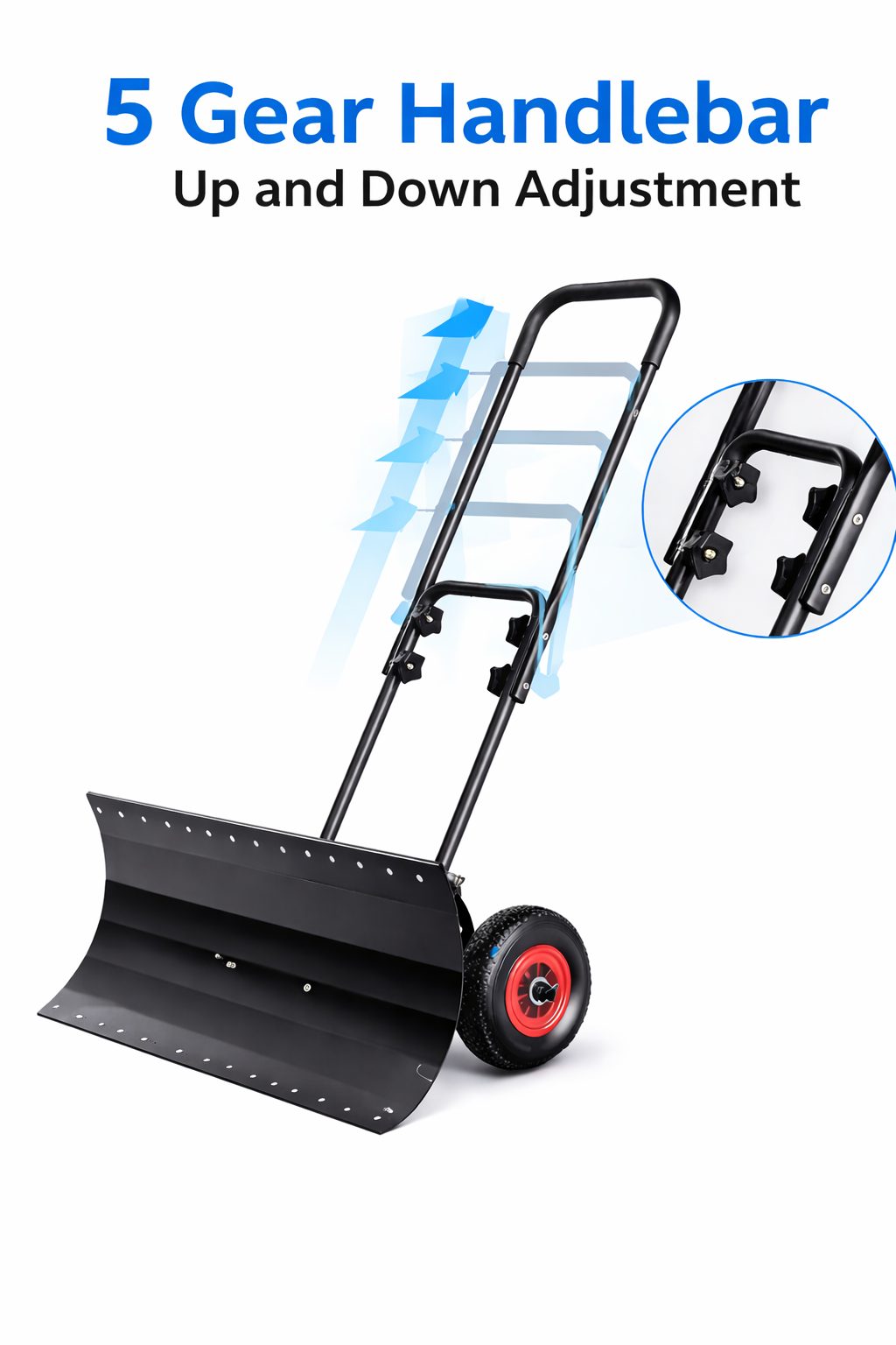 Snow Pusher U Handle W30" x H17" Blade NO Steel scraper