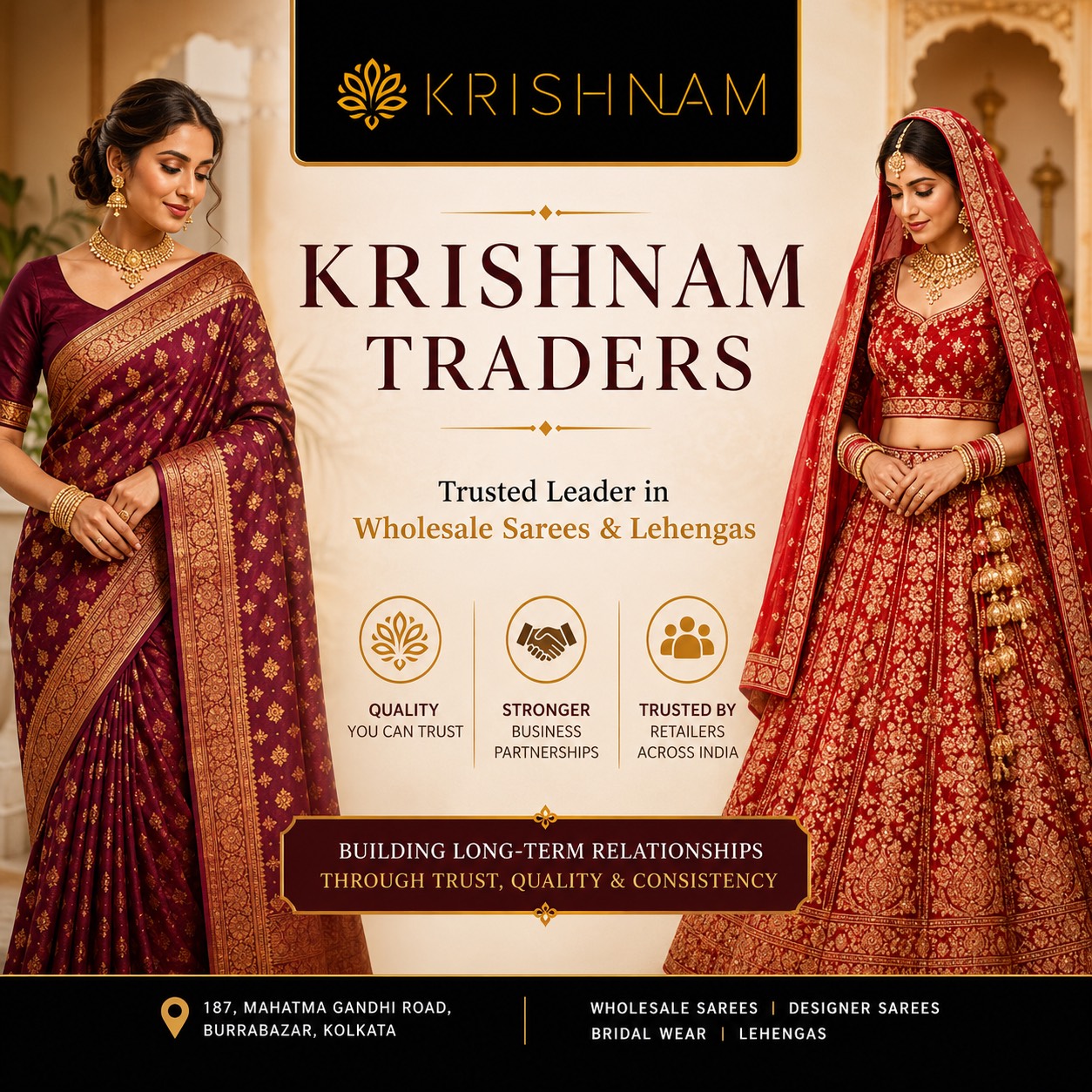 Krishnam Traders Emerges as a Trusted Leader in Wholesale Sarees and Lehengas Across India