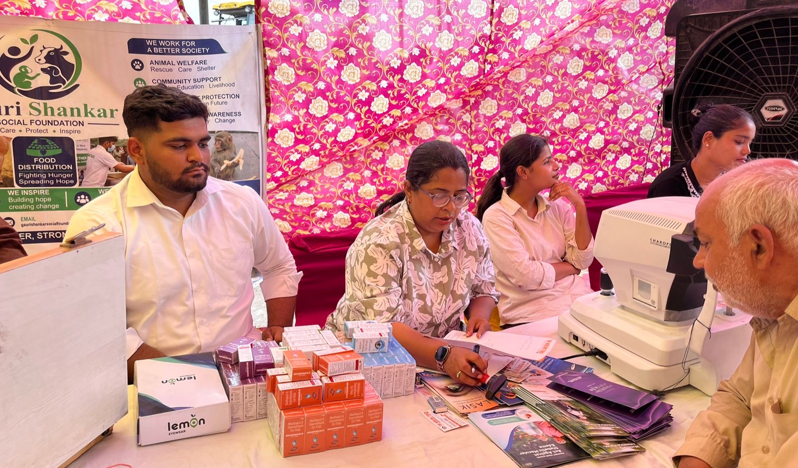 Gauri Shankar Social Foundation Distributes Free Eyeglasses and Eye Drops to 100+ Beneficiaries at Health Check-Up Camp in Hastal, Delhi — Detail photograph 1