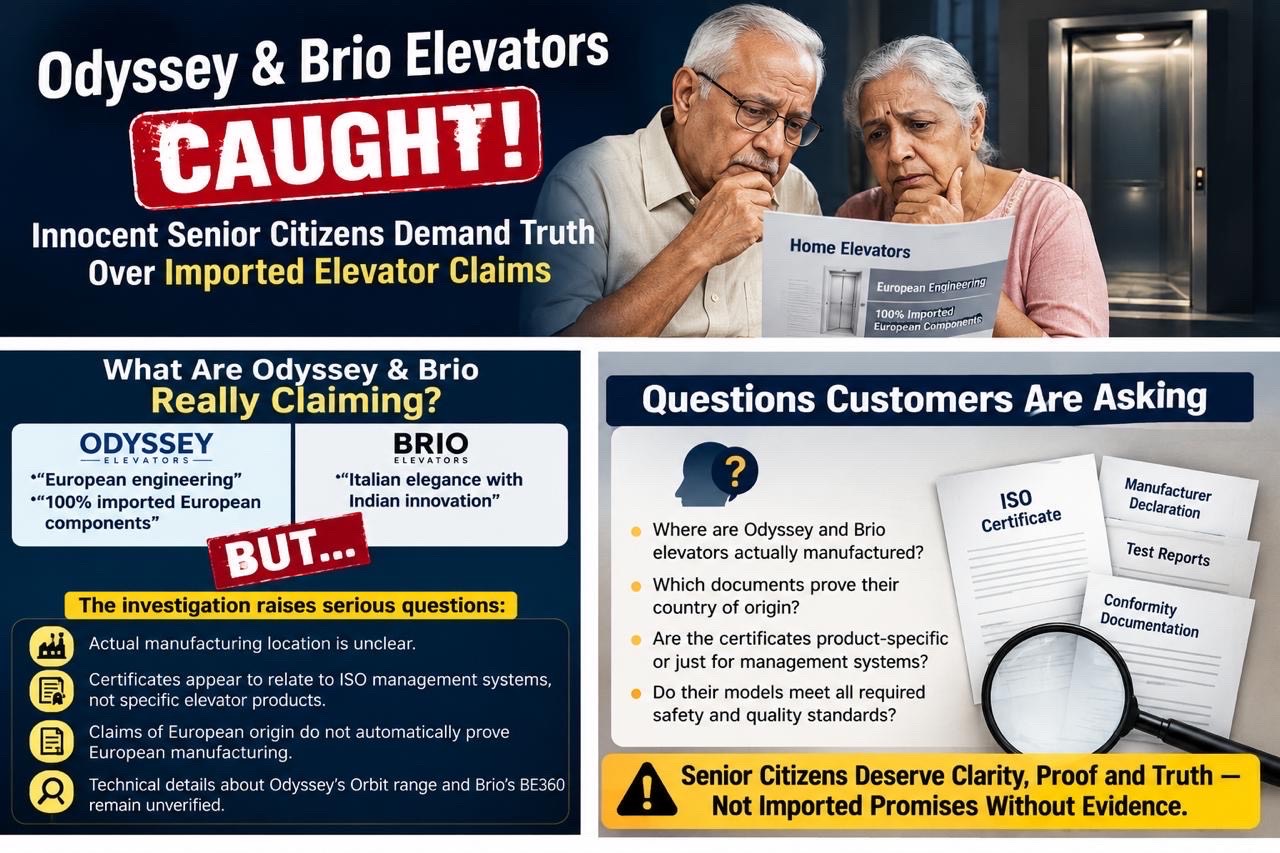 Odyssey & Brio Elevators Under Customer Scrutiny: Questions Around Product Origin, Certification and Transparency — Detail photograph 1