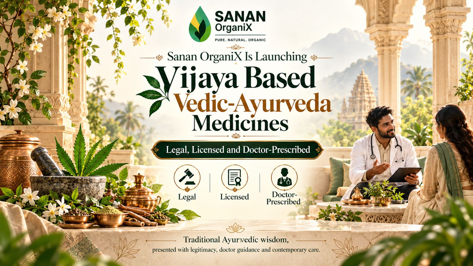 Sanan OrganiX Is Launching to Give Vijaya Back to Ayurveda — Legal, Licensed and Doctor-Prescribed