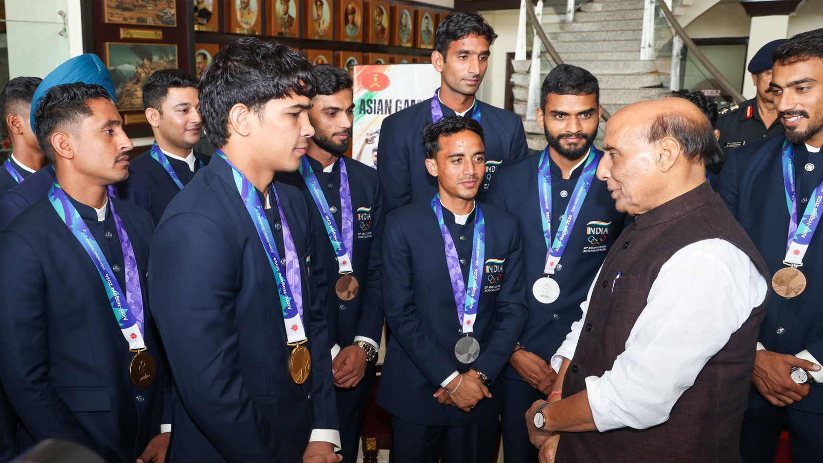 Rajnath Singh Honours Services Athletes After Historic 27-Medal Asian Games Performance