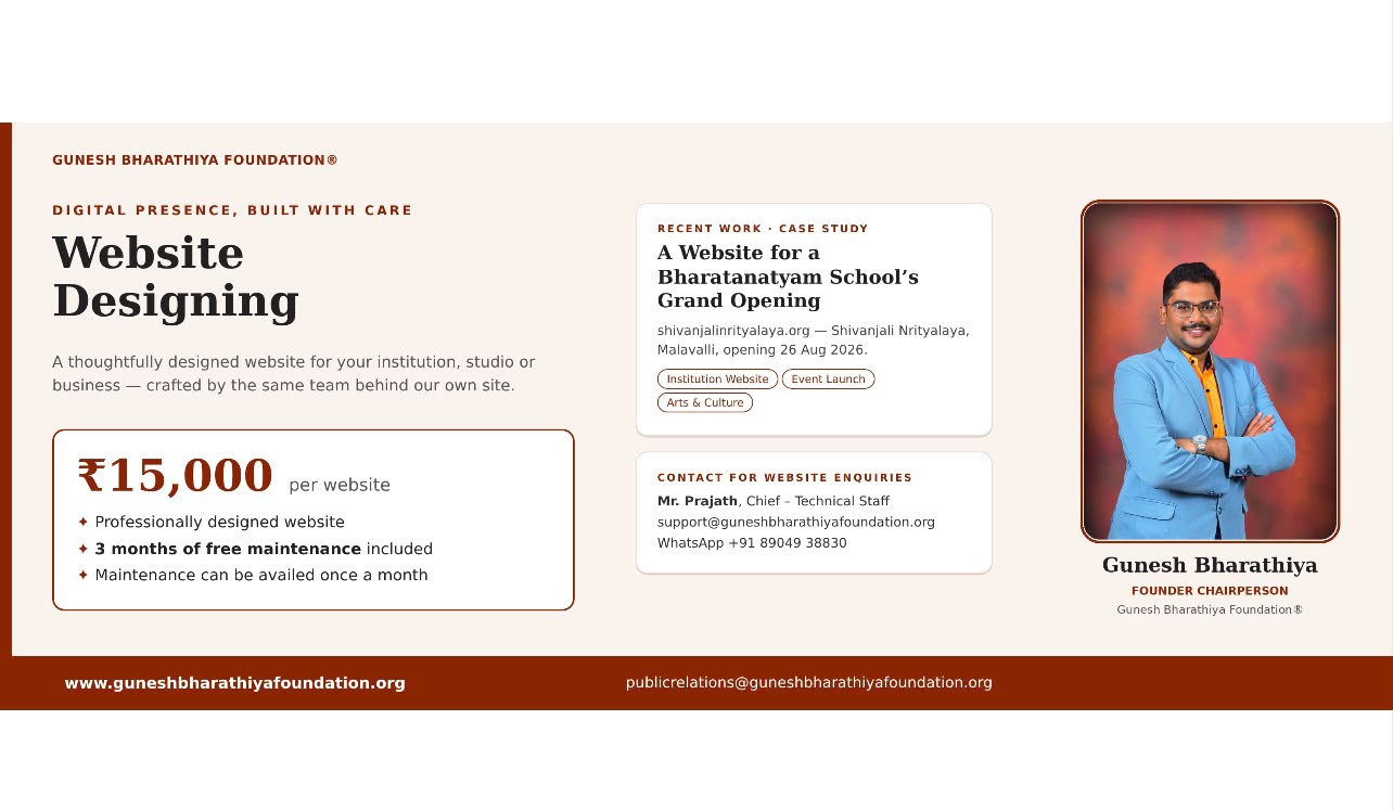 Gunesh Bharathiya Foundation Launches Website Design Service: ₹15,000 Package Comes With Three Months of Free Maintenance