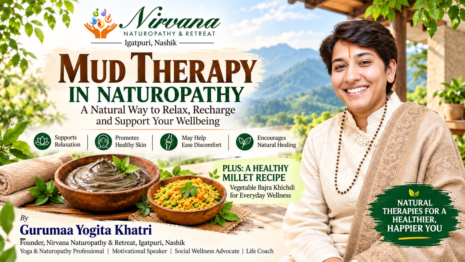 Mud therapy application session at Nirvana Naturopathy and Retreat