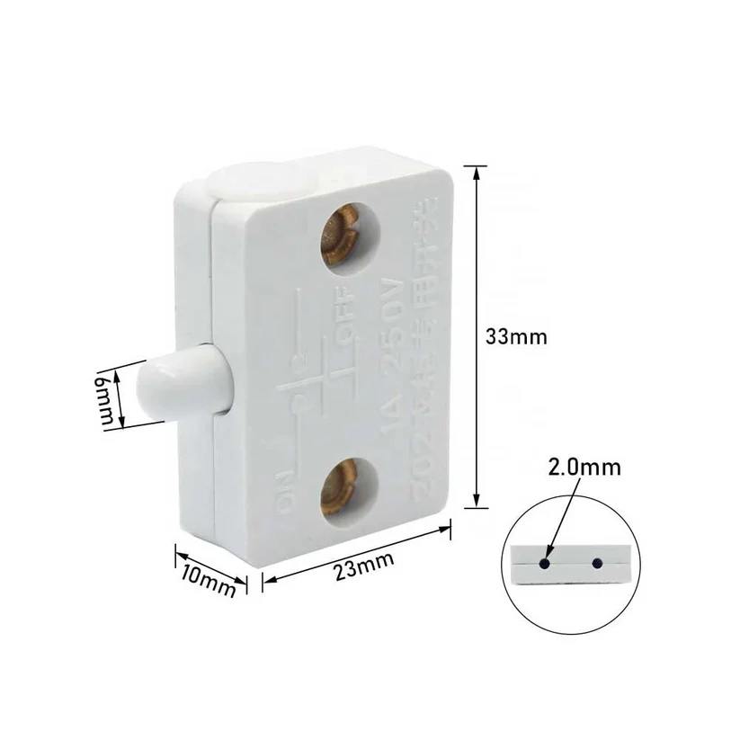 DC Wardrobe Door Sensor Light Switch, Auto ON/OFF on Door Open/Close, DC 12-24V for Almirah Cabinet LED Strip