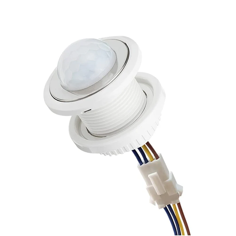 PIR Motion Sensor Switch, 110° 4-6m, Adjustable Time Delay, Day Night Auto ON/OFF, AC 120-240V for LED Lights