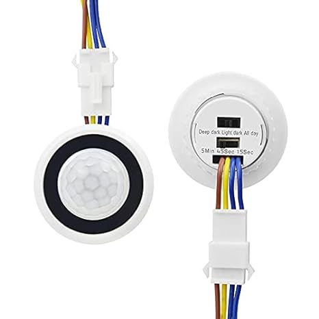 PIR Motion Sensor Switch, 110° 4-6m, Adjustable Time Delay, Day Night Auto ON/OFF, AC 120-240V for LED Lights