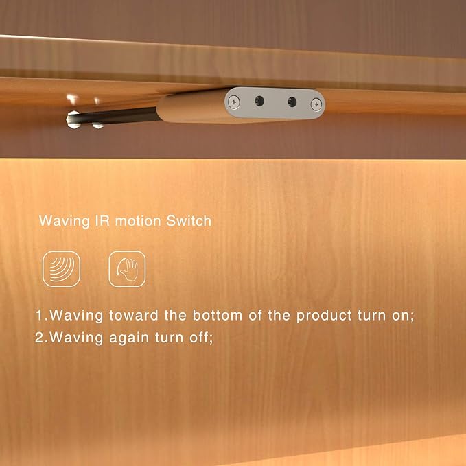 Dual-Mode Wardrobe Sensor Switch (Gesture & Door), DC 12-24V, 72W, 4-6cm for Wardrobe Cabinet Drawer LED Strip
