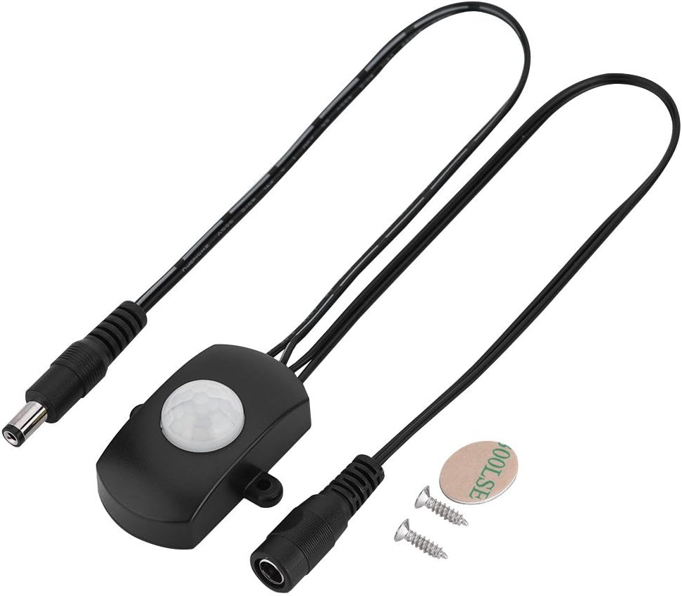 DC Wardrobe PIR Motion Sensor Switch, 140° 3-4m, DC 5-24V, 80W, for Cabinet Almirah Drawer LED Strip Lights