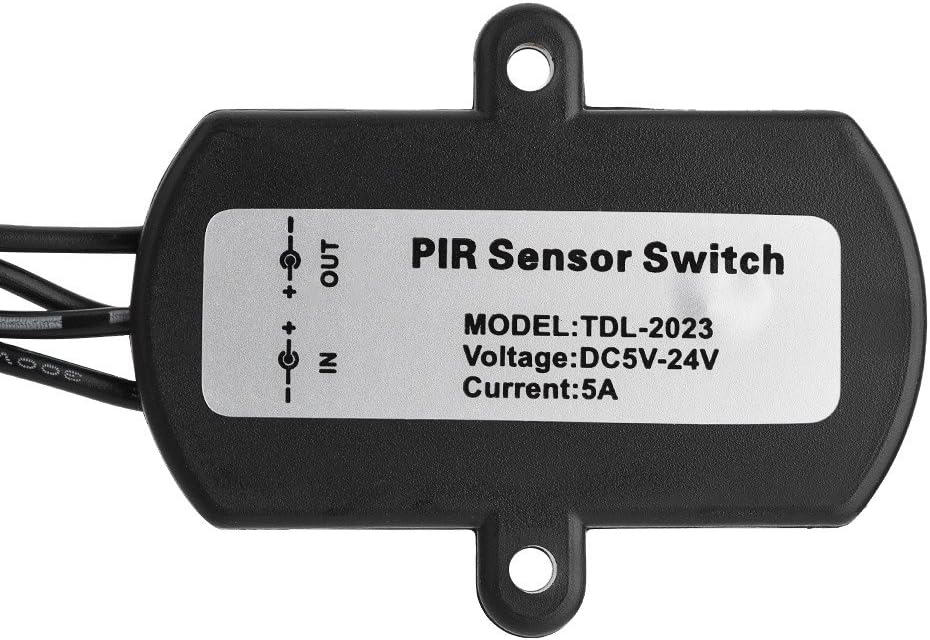 DC Wardrobe PIR Motion Sensor Switch, 140° 3-4m, DC 5-24V, 80W, for Cabinet Almirah Drawer LED Strip Lights